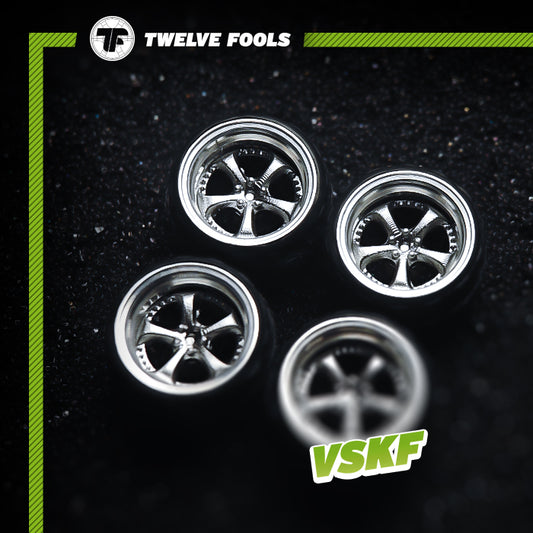 1/64 SCALE VSKF WHEELS & TIRES 3D PRINT 7.5mm TLV INNO TARMAC WORK MIN