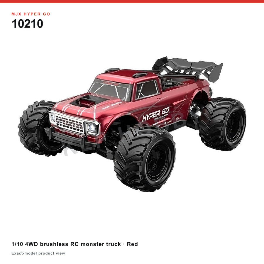 MJX Hyper Go 10210 1/10 4WD Brushless RC Monster Truck RTR - Red