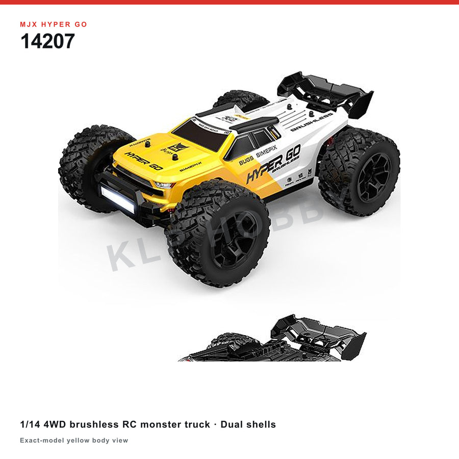 MJX Hyper Go 14207 1/14 4WD Brushless RC Monster Truck RTR