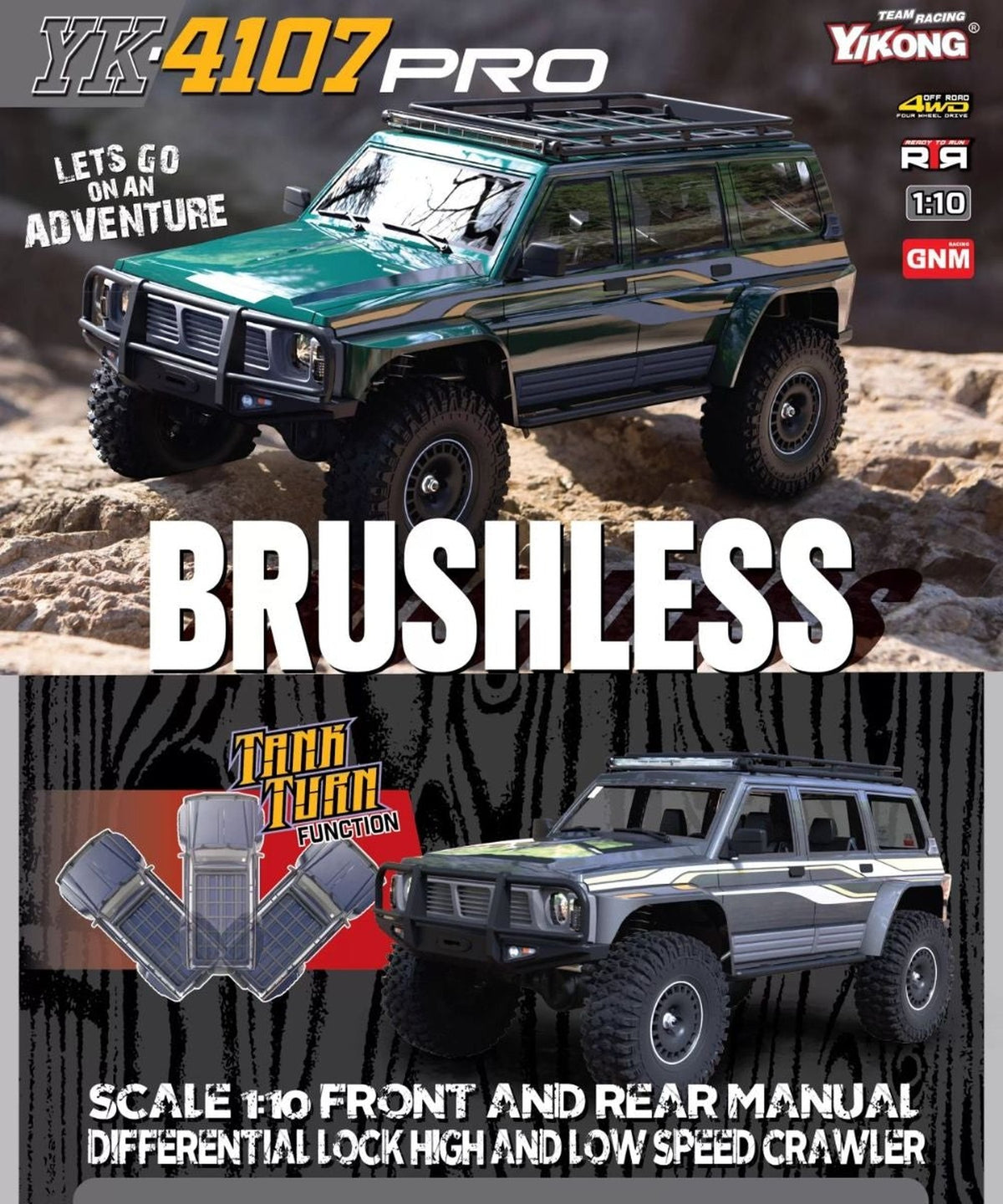 Yikong YK4107 PRO 1/10 4WD Brushless RC Crawler