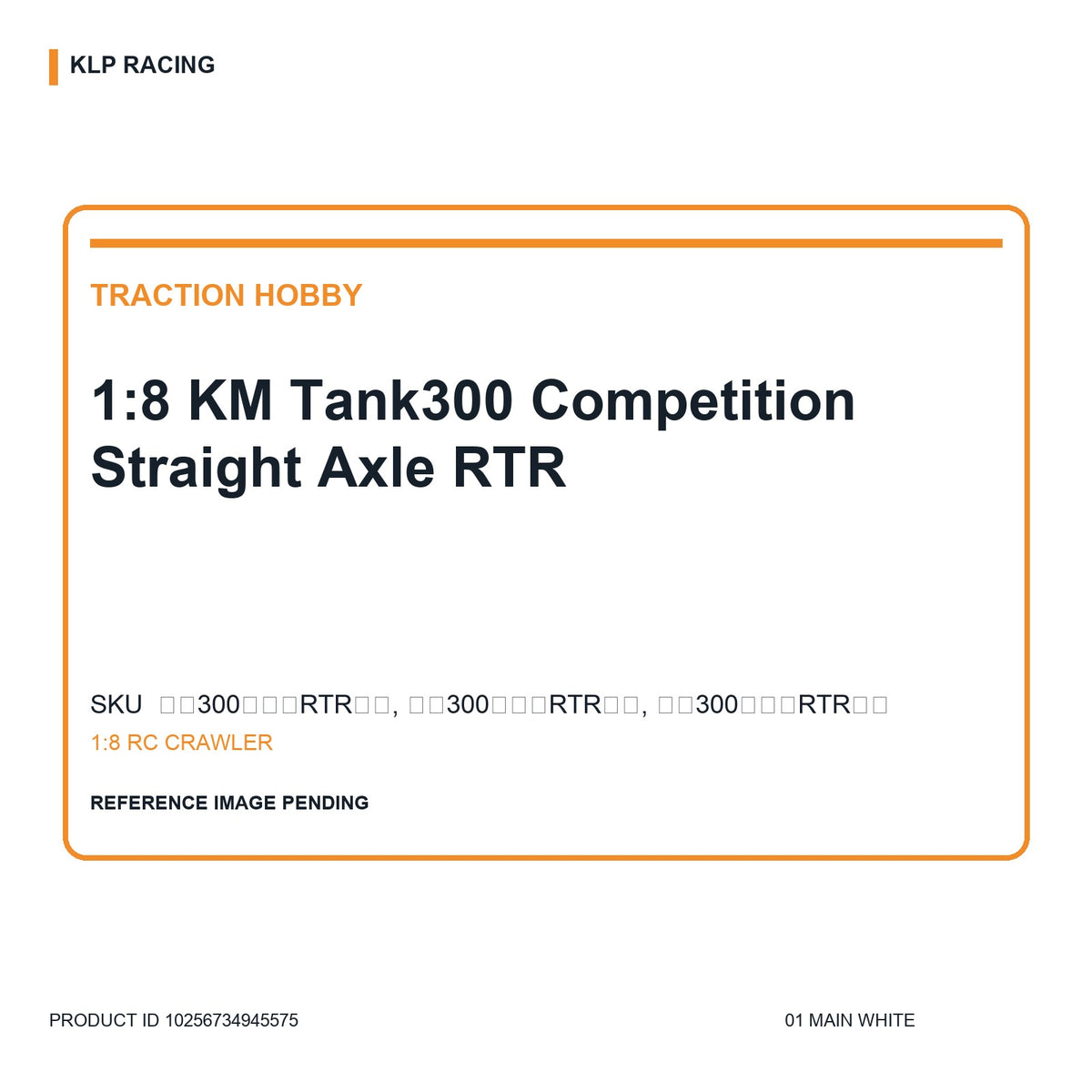 1:8 KM Tank300 Competition Straight Axle RTR 01 main white