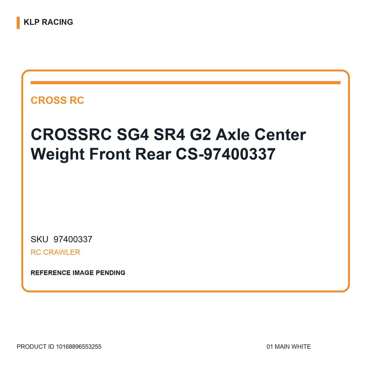 CROSSRC SG4 SR4 G2 Axle Center Weight Front Rear CS-97400337 01 main white