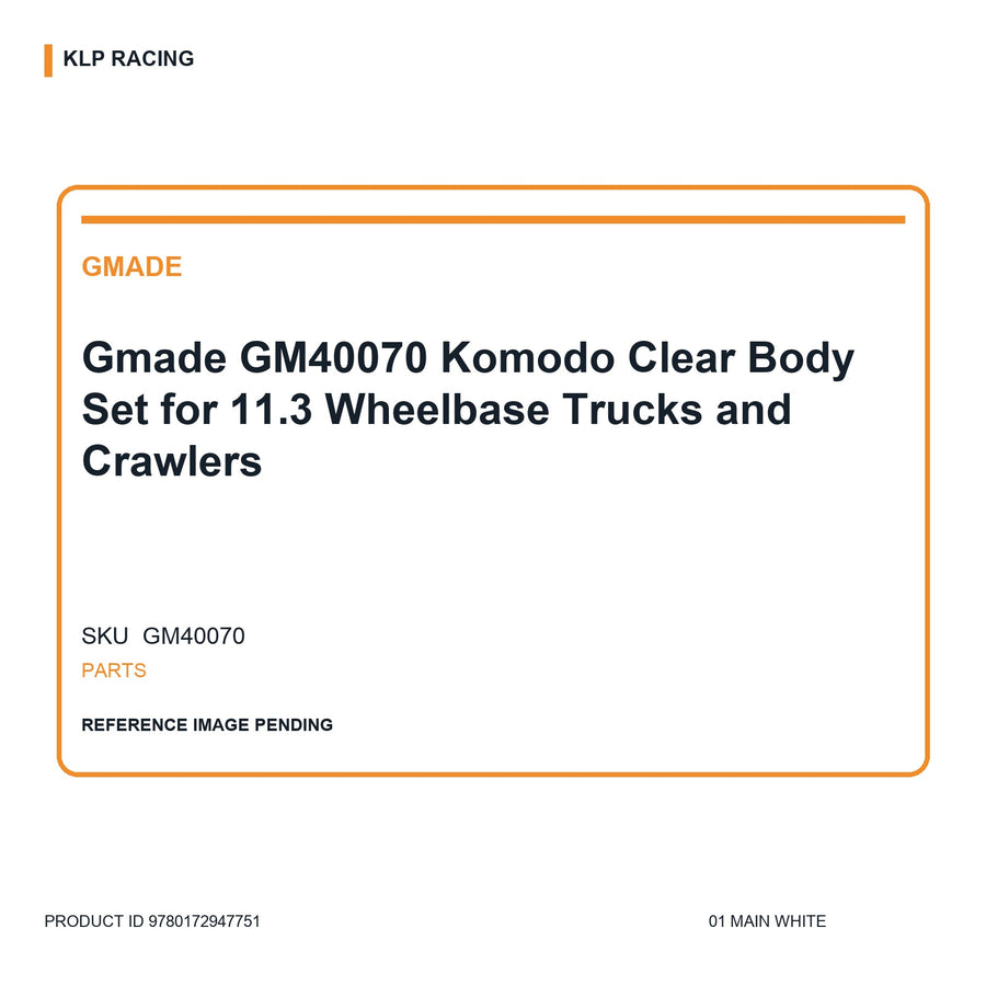 Gmade GM40070 Komodo Clear Body Set for 11.3 Wheelbase Trucks and Crawlers