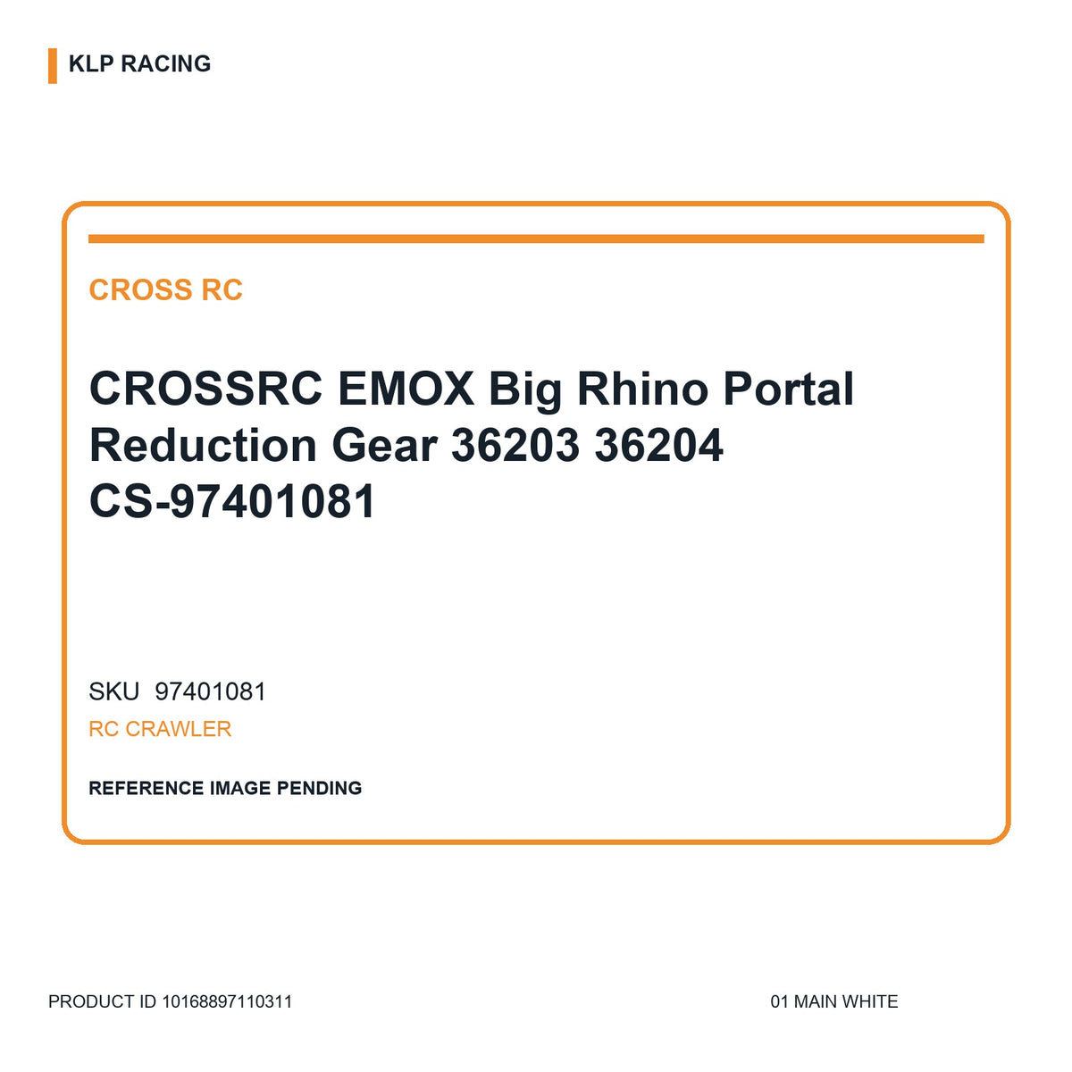 CROSSRC EMOX Big Rhino Portal Reduction Gear 36203 36204 CS-97401081 01 main white
