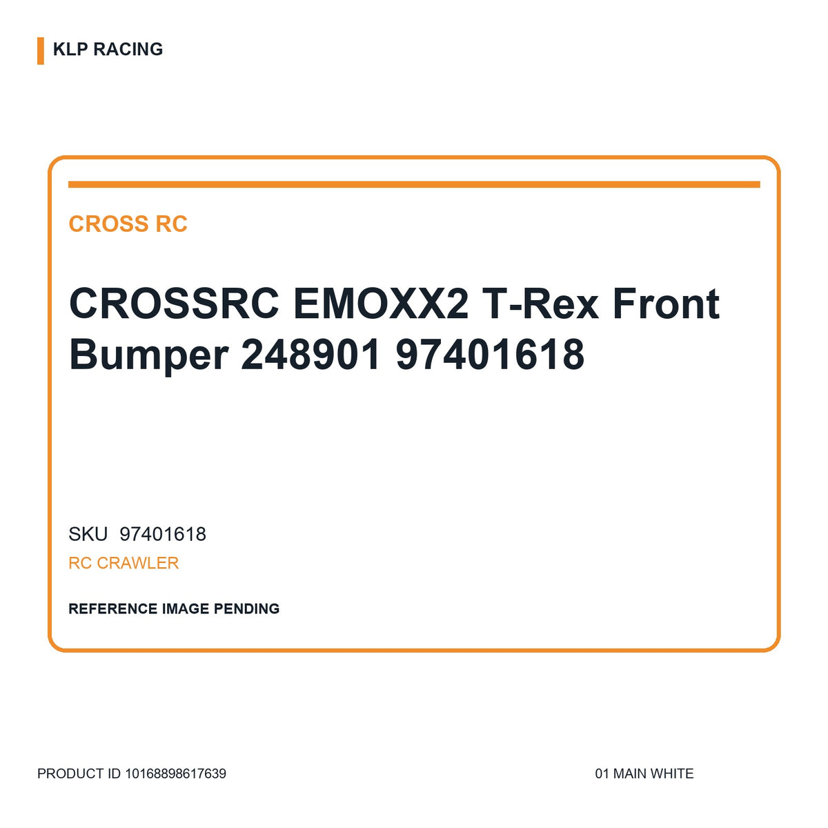 CROSSRC EMOXX2 T-Rex Front Bumper 248901 97401618 01 main white