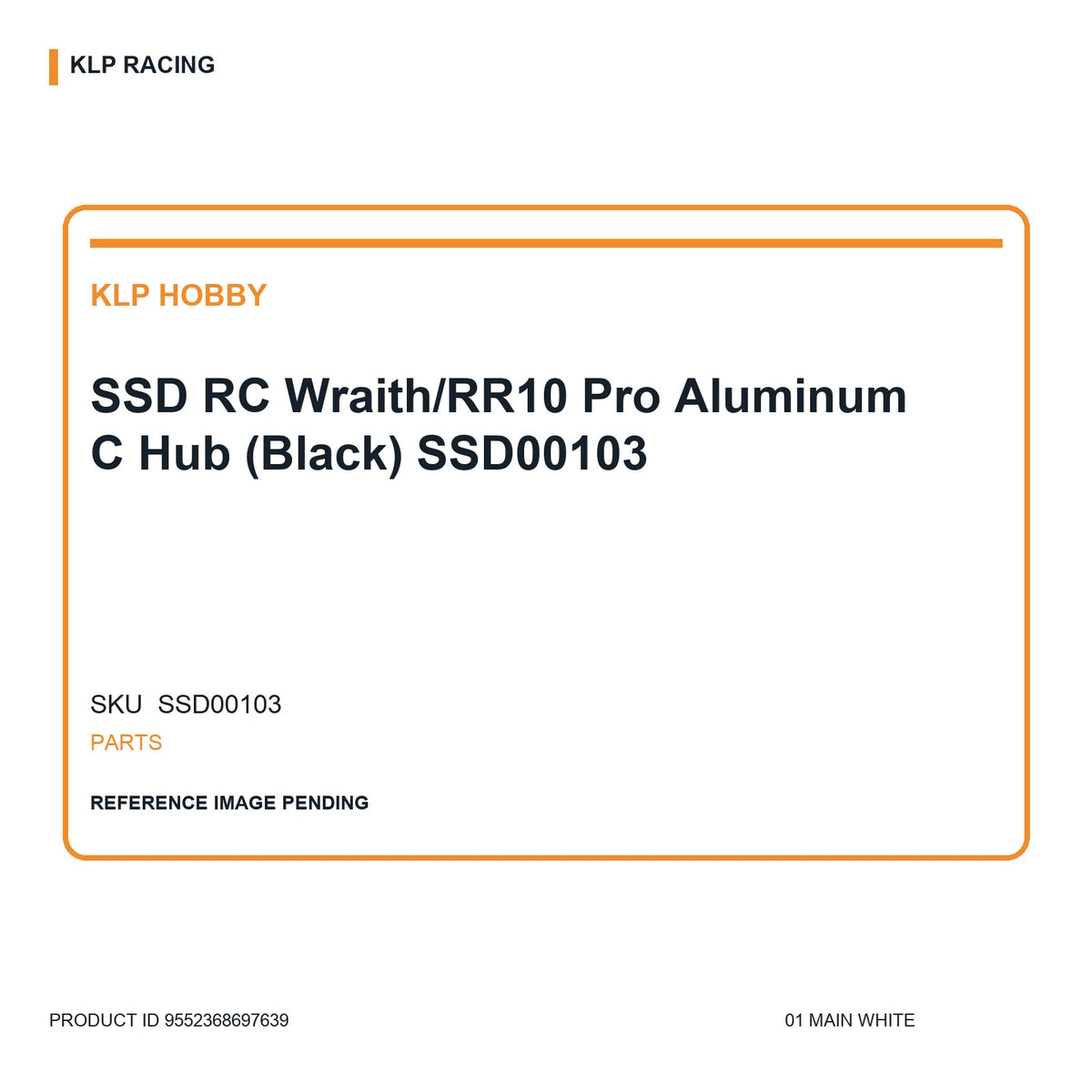 SSD RC Wraith/RR10 Pro Aluminum C Hub (Black) SSD00103 01 main white