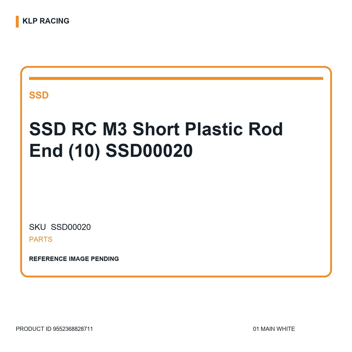 SSD RC M3 Short Plastic Rod End (10) SSD00020 01 main white