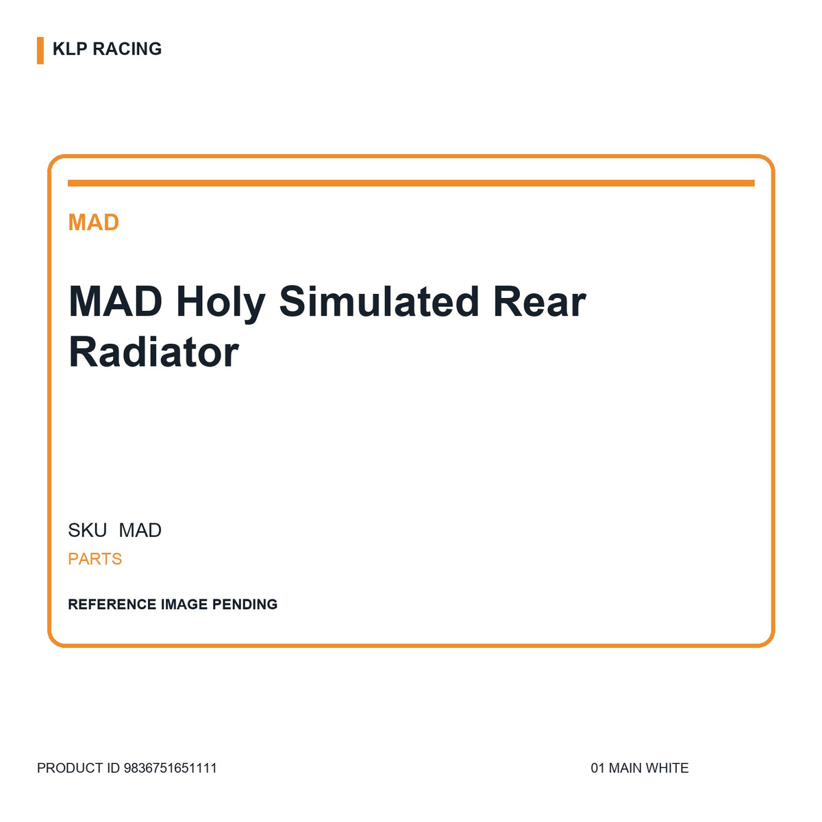 MAD Holy  Simulated Rear Radiator 01 main white