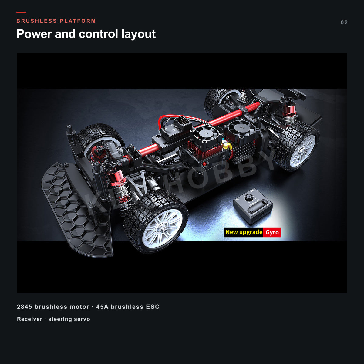 MJX Hyper Go 14303 chassis and electronics layout
