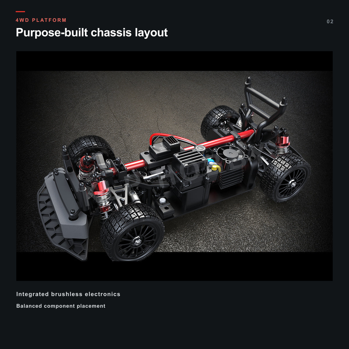 MJX Hyper Go 14304 chassis and electronics layout