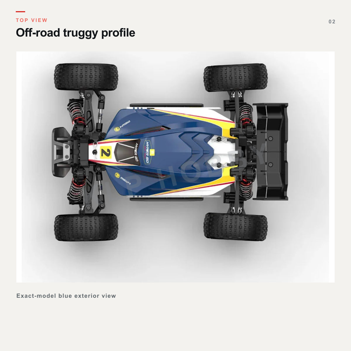 MJX Hyper Go 16213 blue truggy top view
