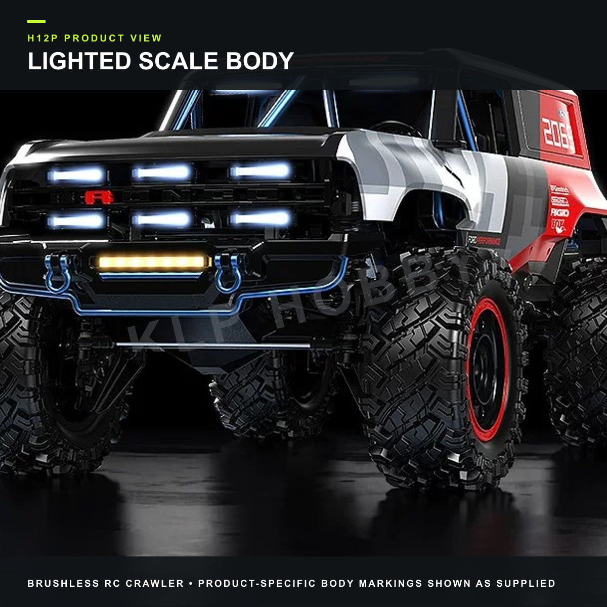 MJX Hyper Go H12P lighted scale body view