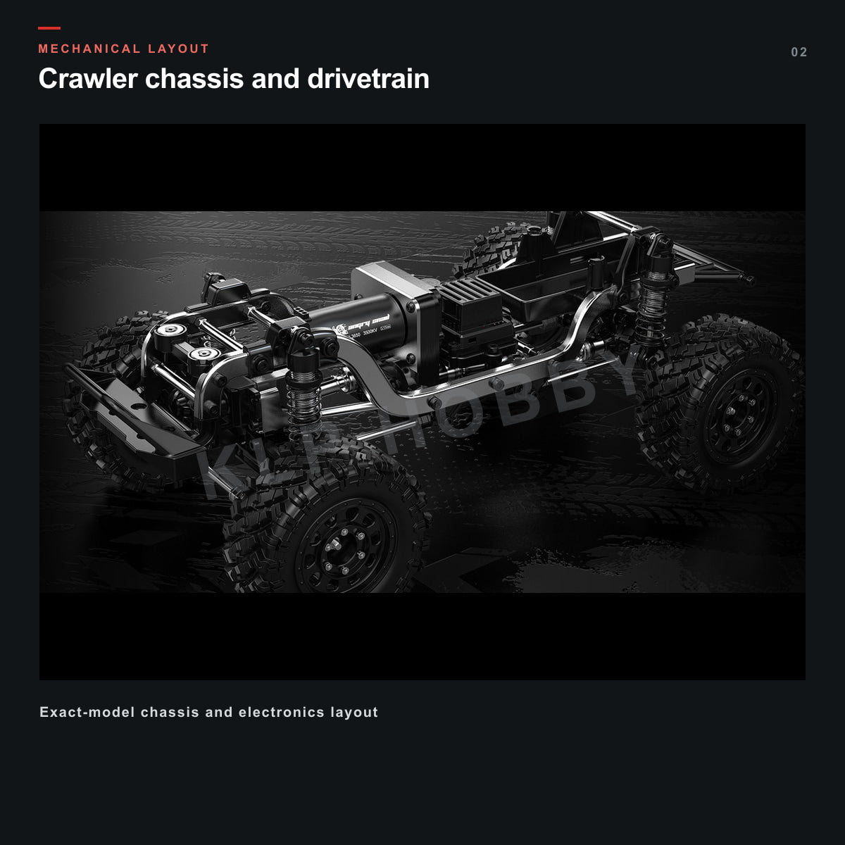 MJX Hyper Go H12Y chassis electronics and drivetrain layout