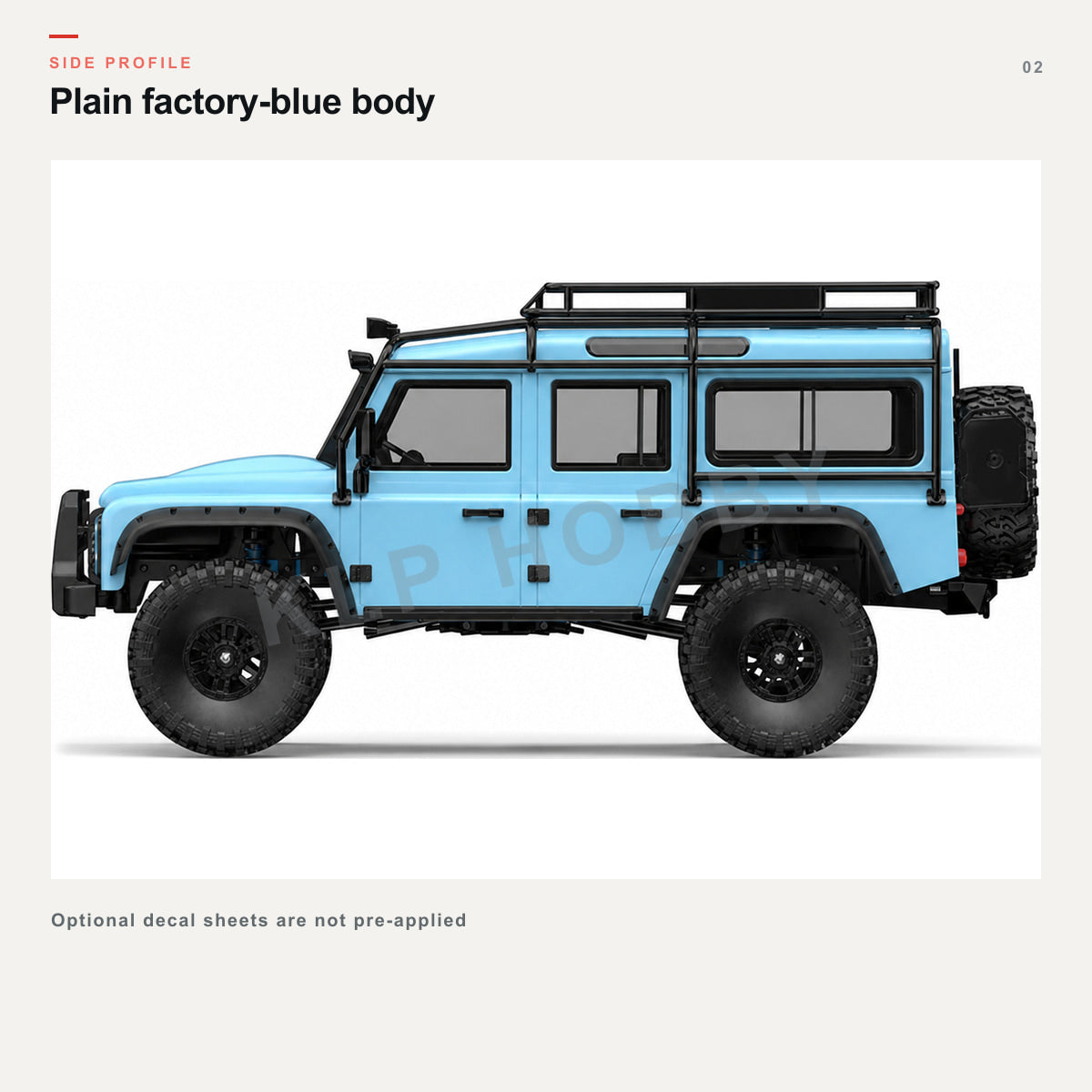 MJX Hyper Go H8H V2 plain factory blue crawler side profile