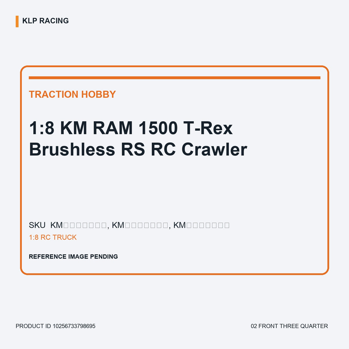 1:8 KM RAM 1500 T-Rex Brushless RS RC Crawler 02 front three quarter