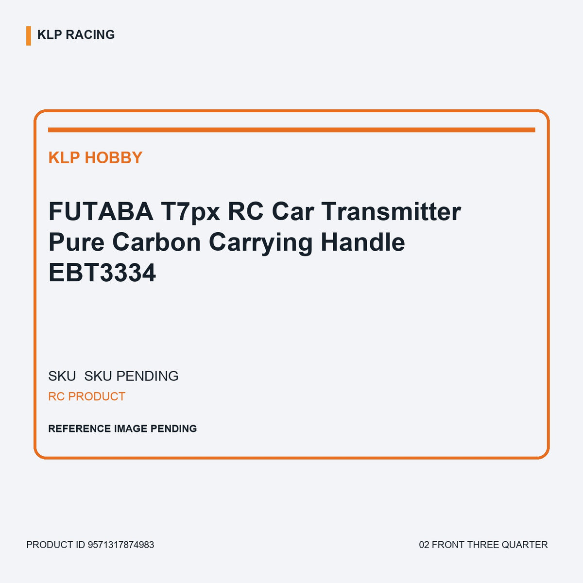 FUTABA T7px RC Car Transmitter Pure Carbon Carrying Handle EBT3334 02 front three quarter