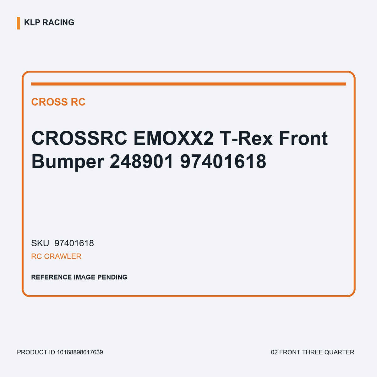 CROSSRC EMOXX2 T-Rex Front Bumper 248901 97401618 02 front three quarter