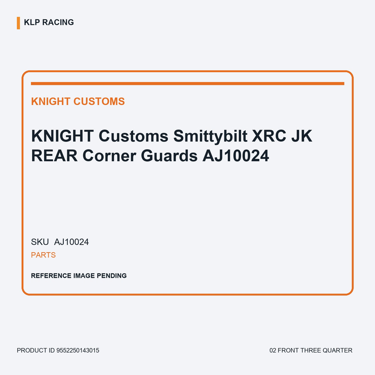 KNIGHT Customs Smittybilt XRC JK REAR Corner Guards AJ10024 02 front three quarter