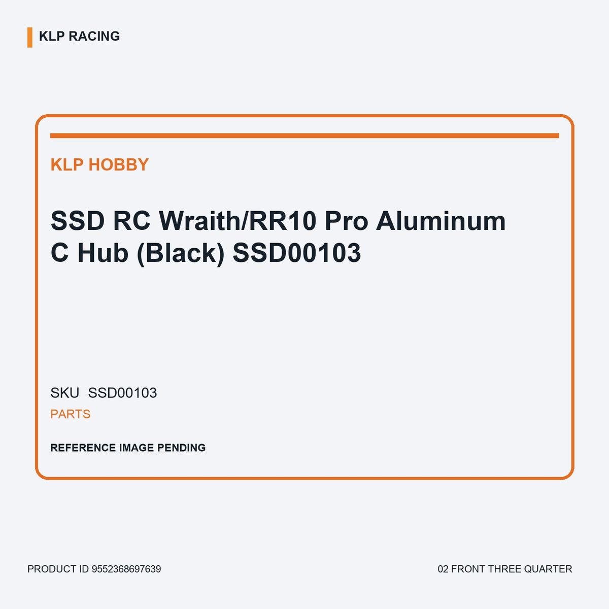 SSD RC Wraith/RR10 Pro Aluminum C Hub (Black) SSD00103 02 front three quarter