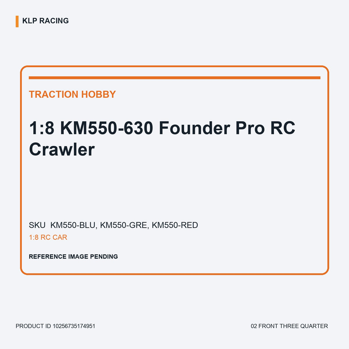 1:8 KM550-630 Founder Pro RC Crawler 02 front three quarter
