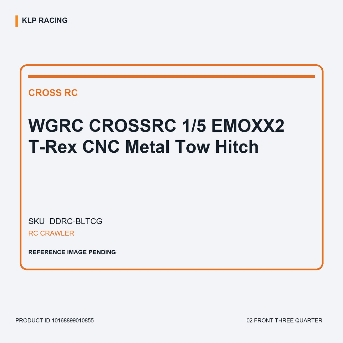 WGRC CROSSRC 1/5 EMOXX2 T-Rex CNC Metal Tow Hitch 02 front three quarter