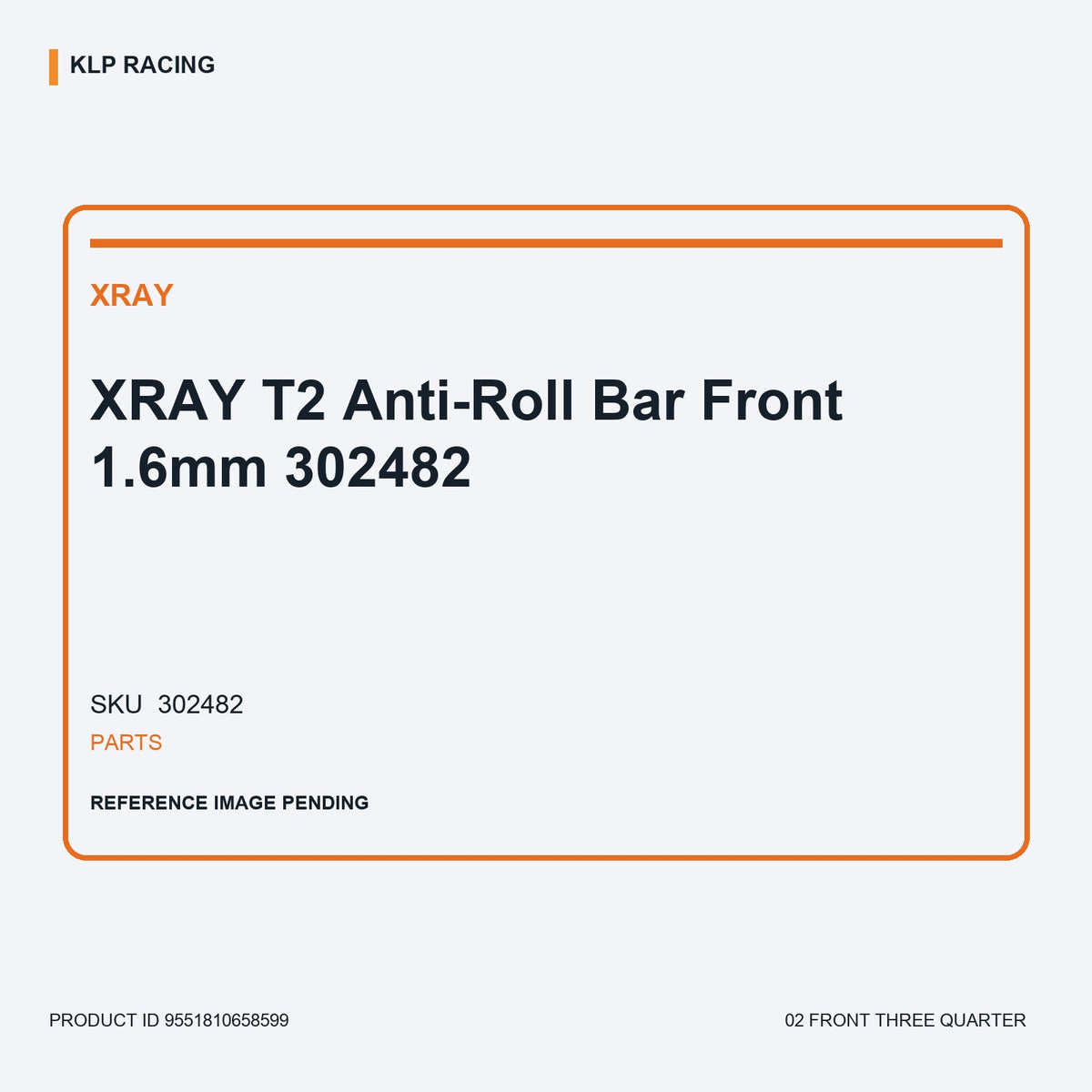 XRAY T2  Anti-Roll Bar Front 1.6mm 302482 02 front three quarter