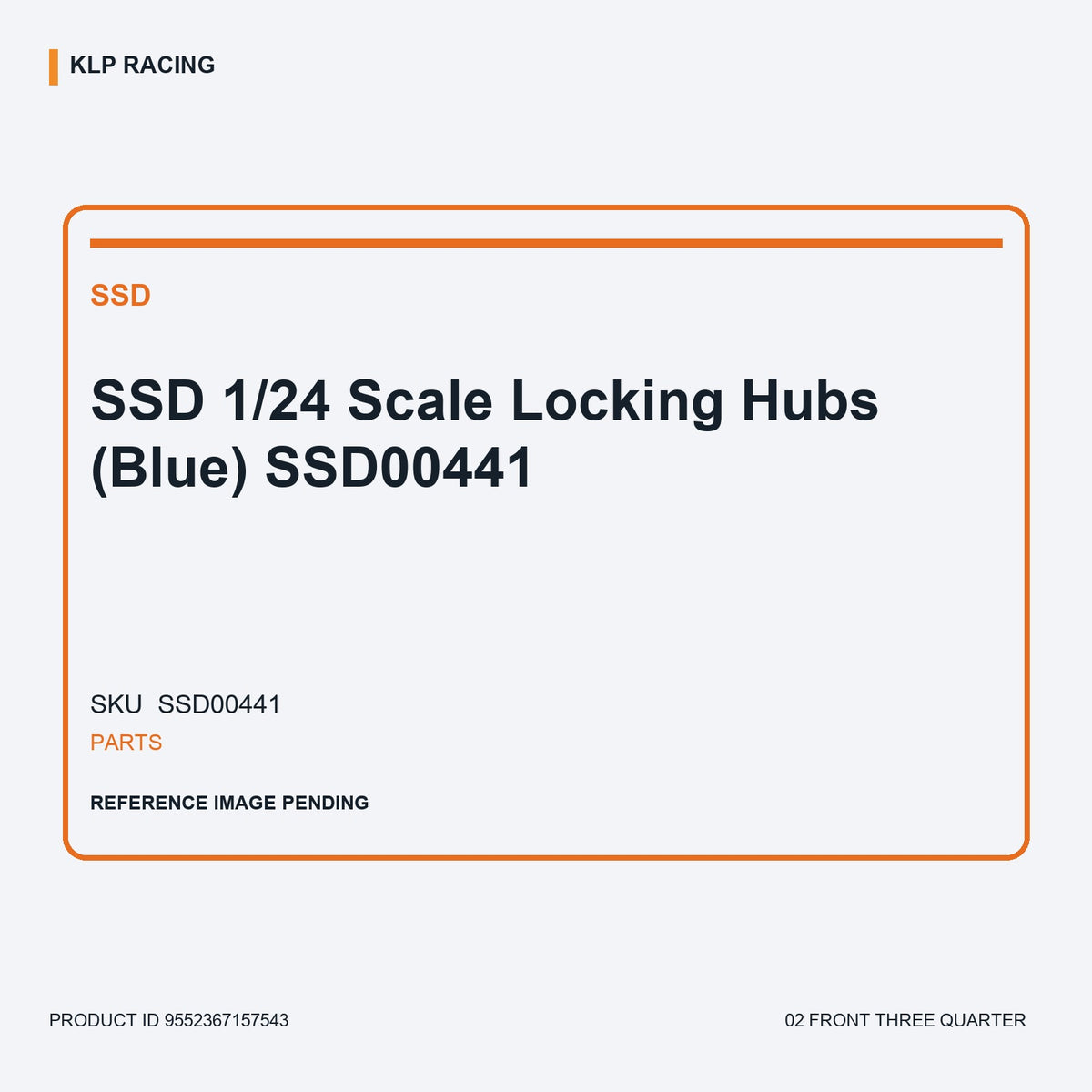 SSD 1/24 Scale Locking Hubs (Blue) SSD00441 02 front three quarter