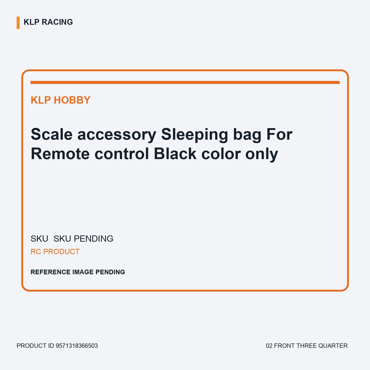 Scale accessory Sleeping bag For Remote control Black color only 02 front three quarter