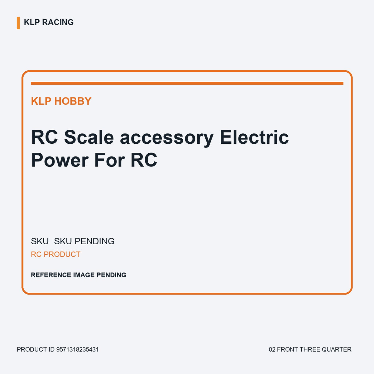 RC Scale accessory Electric Power For RC 02 front three quarter