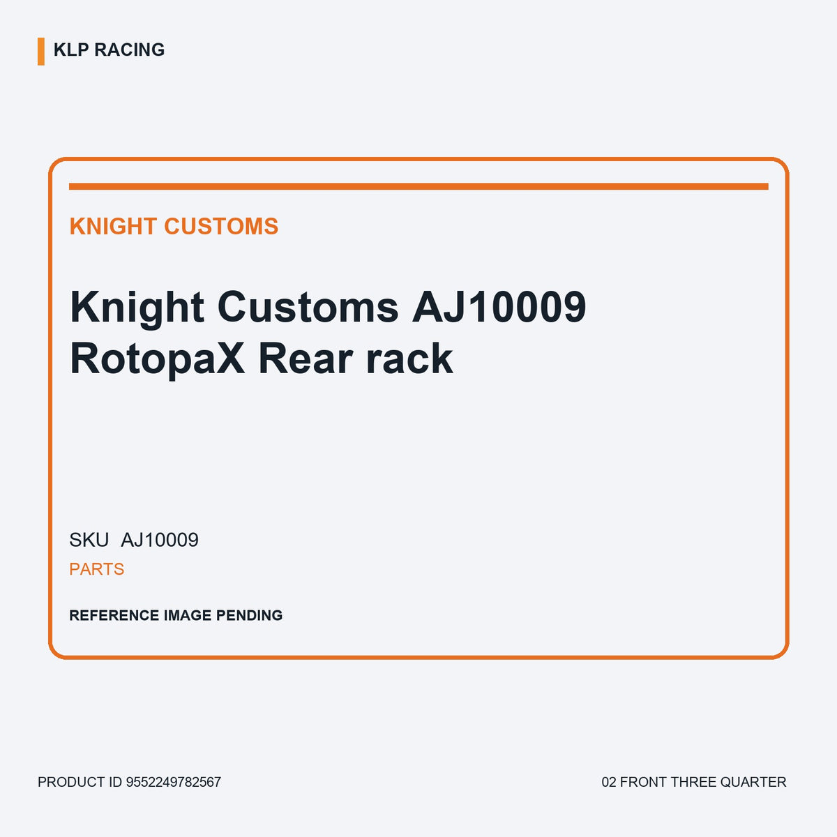 Knight Customs AJ10009 RotopaX Rear rack 02 front three quarter
