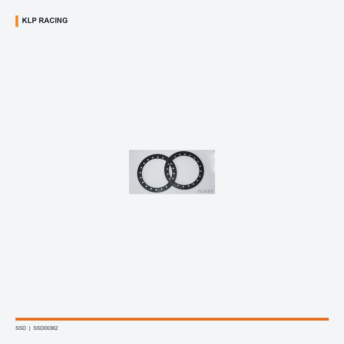 SSD RC 1.9"" Aluminum Beadlock Rings (Black) (2) SSD00362 02 front three quarter