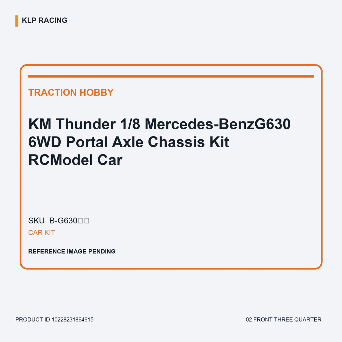 KM Thunder 1/8 Mercedes-BenzG630 6WD Portal Axle Chassis Kit RCModel Car 02 front three quarter
