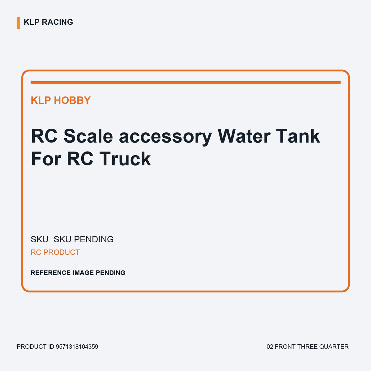 RC Scale accessory Water Tank For RC Truck 02 front three quarter