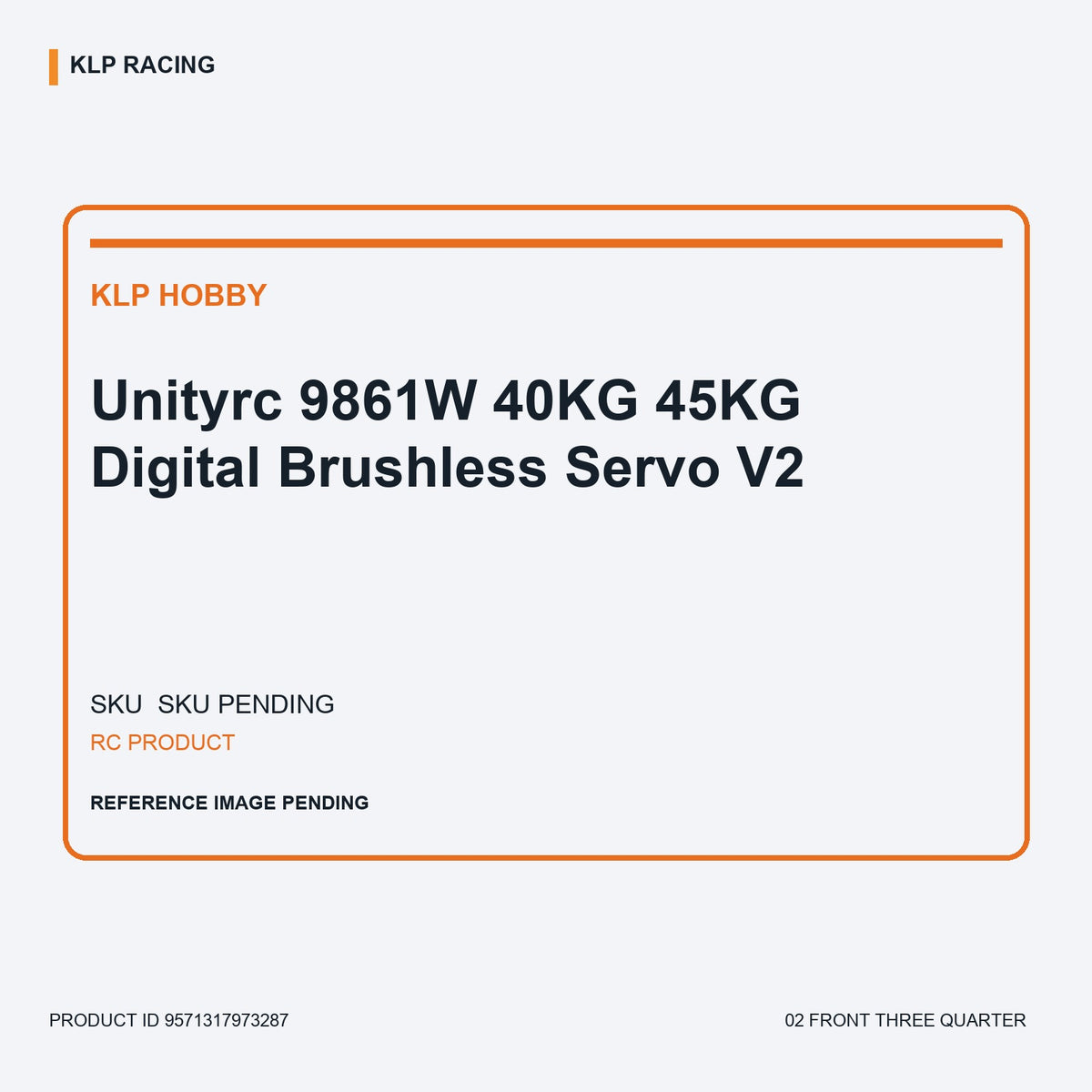 Unityrc 9861W 40KG 45KG Digital Brushless Servo V2 02 front three quarter