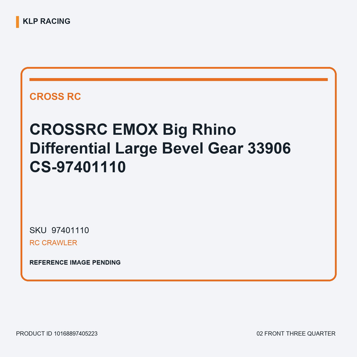 CROSSRC EMOX Big Rhino Differential Large Bevel Gear 33906 CS-97401110 02 front three quarter