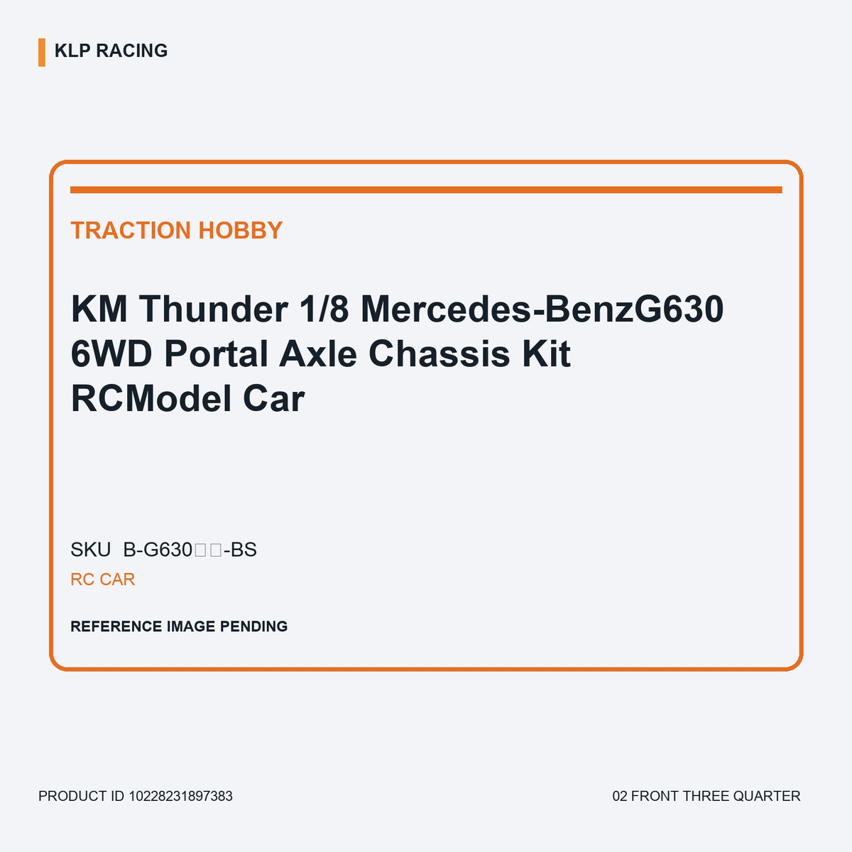 KM Thunder 1/8 Mercedes-BenzG630 6WD Portal Axle Chassis Kit RCModel Car 02 front three quarter