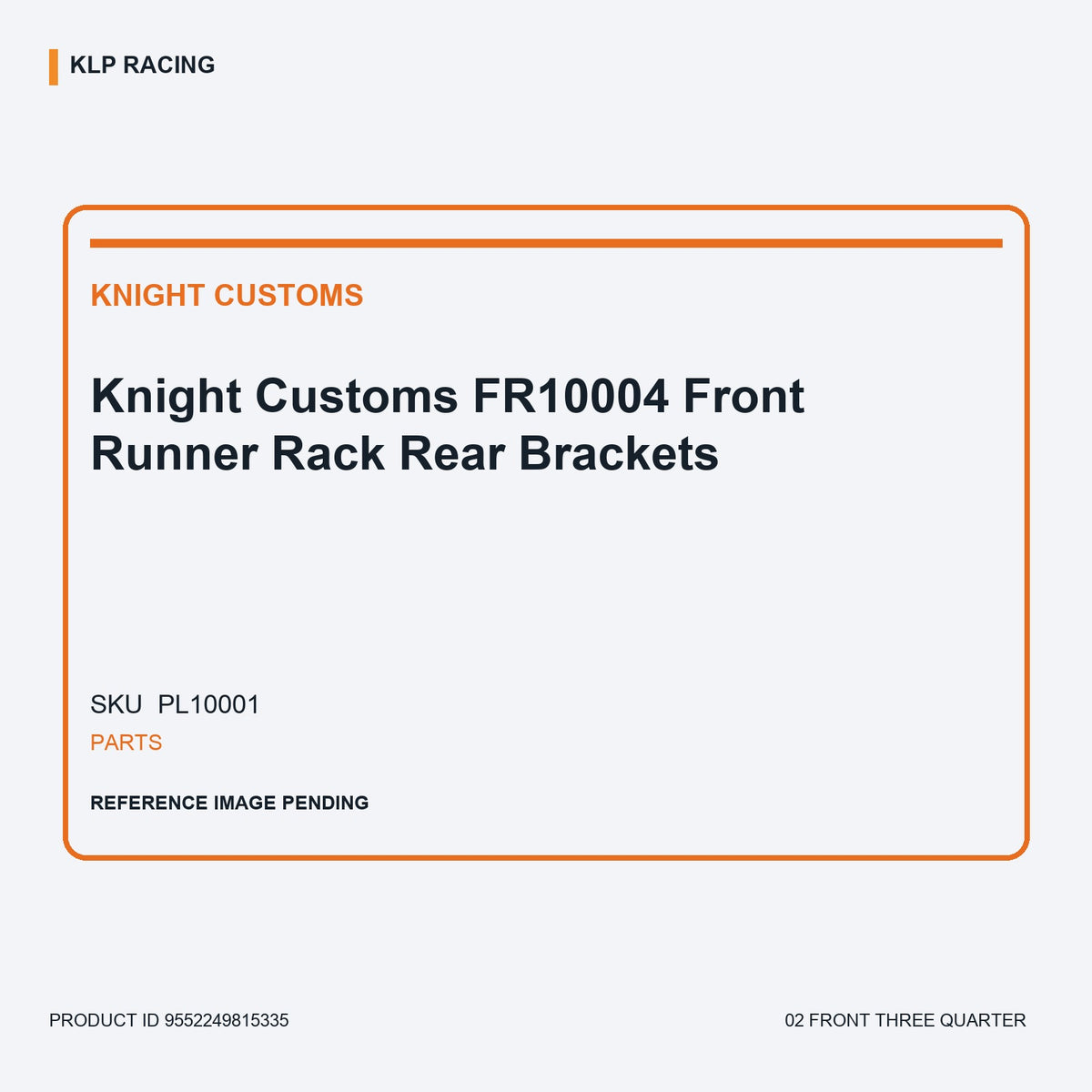 Knight Customs FR10004 Front Runner Rack Rear Brackets 02 front three quarter