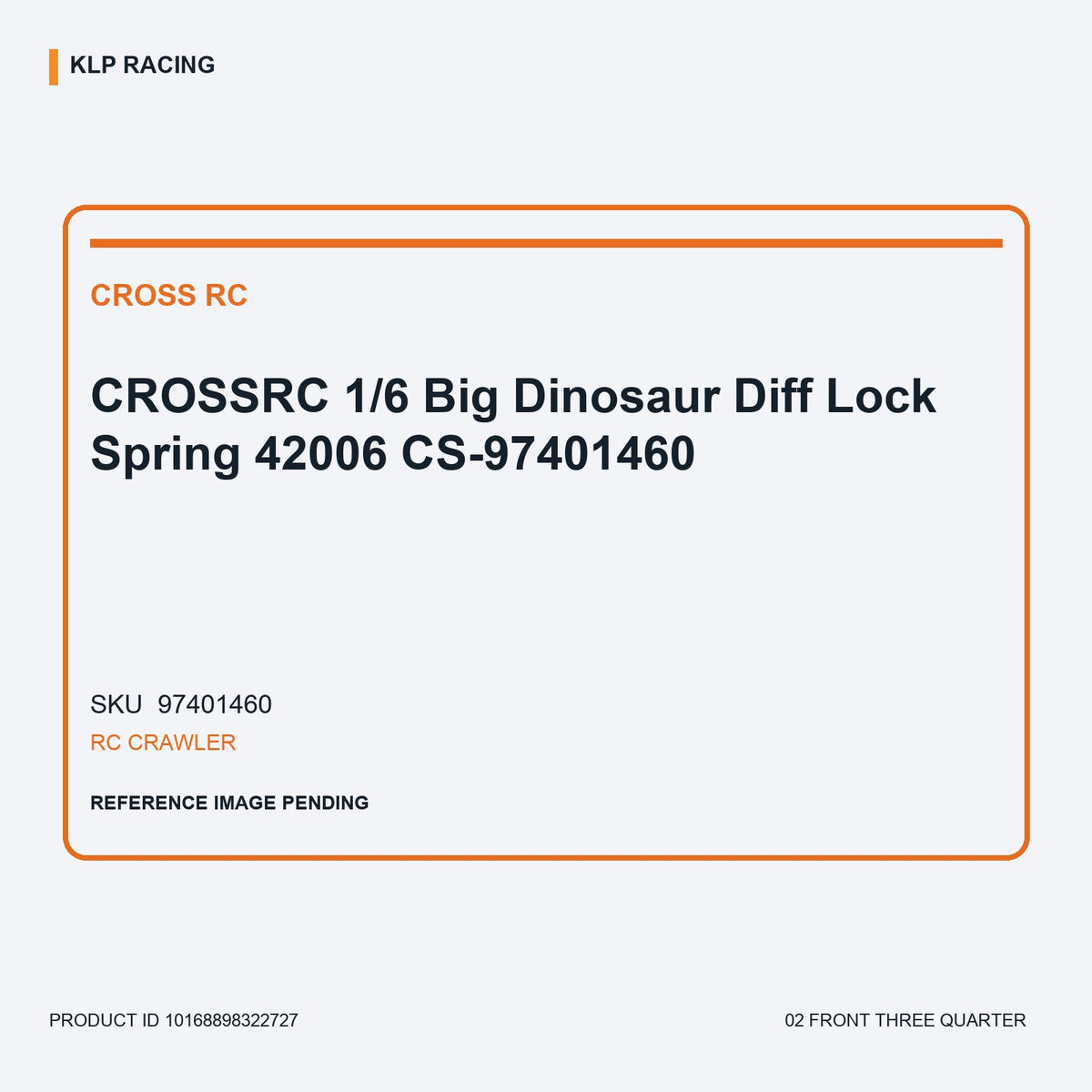 CROSSRC 1/6 Big Dinosaur Diff Lock Spring 42006 CS-97401460 02 front three quarter