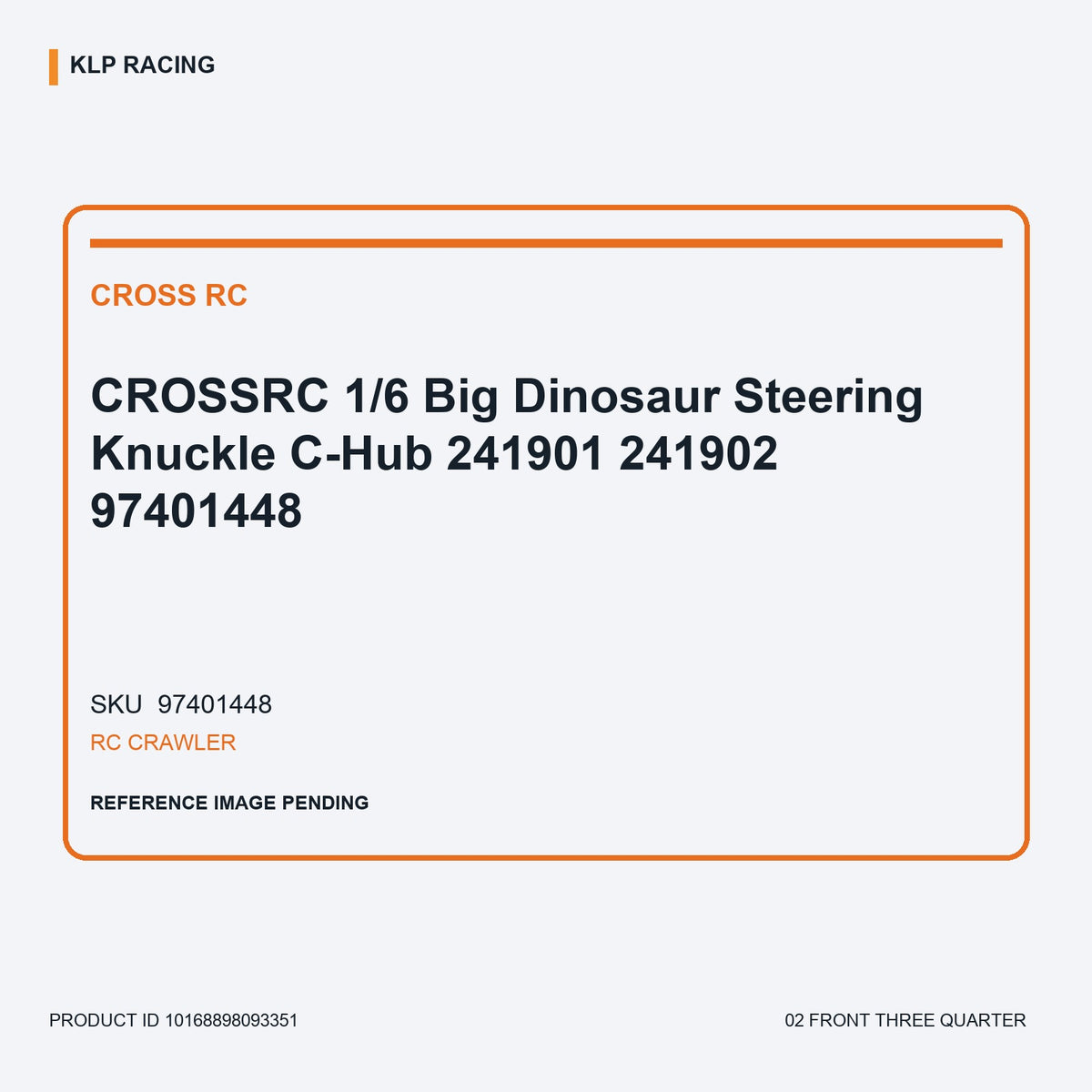 CROSSRC 1/6 Big Dinosaur Steering Knuckle C-Hub 241901 241902 97401448 02 front three quarter