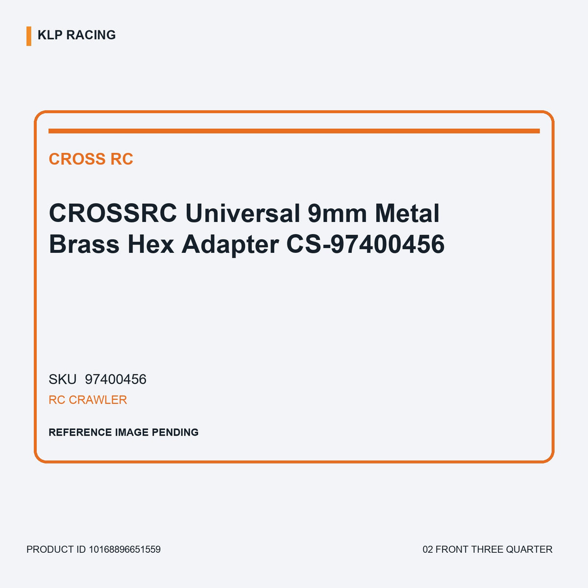 CROSSRC Universal 9mm Metal Brass Hex Adapter CS-97400456 02 front three quarter
