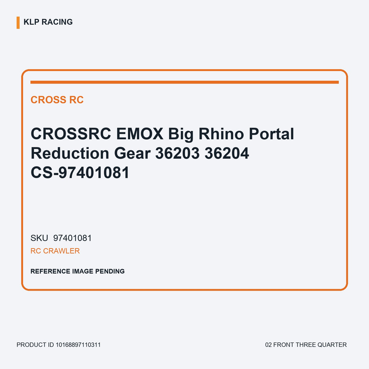 CROSSRC EMOX Big Rhino Portal Reduction Gear 36203 36204 CS-97401081 02 front three quarter