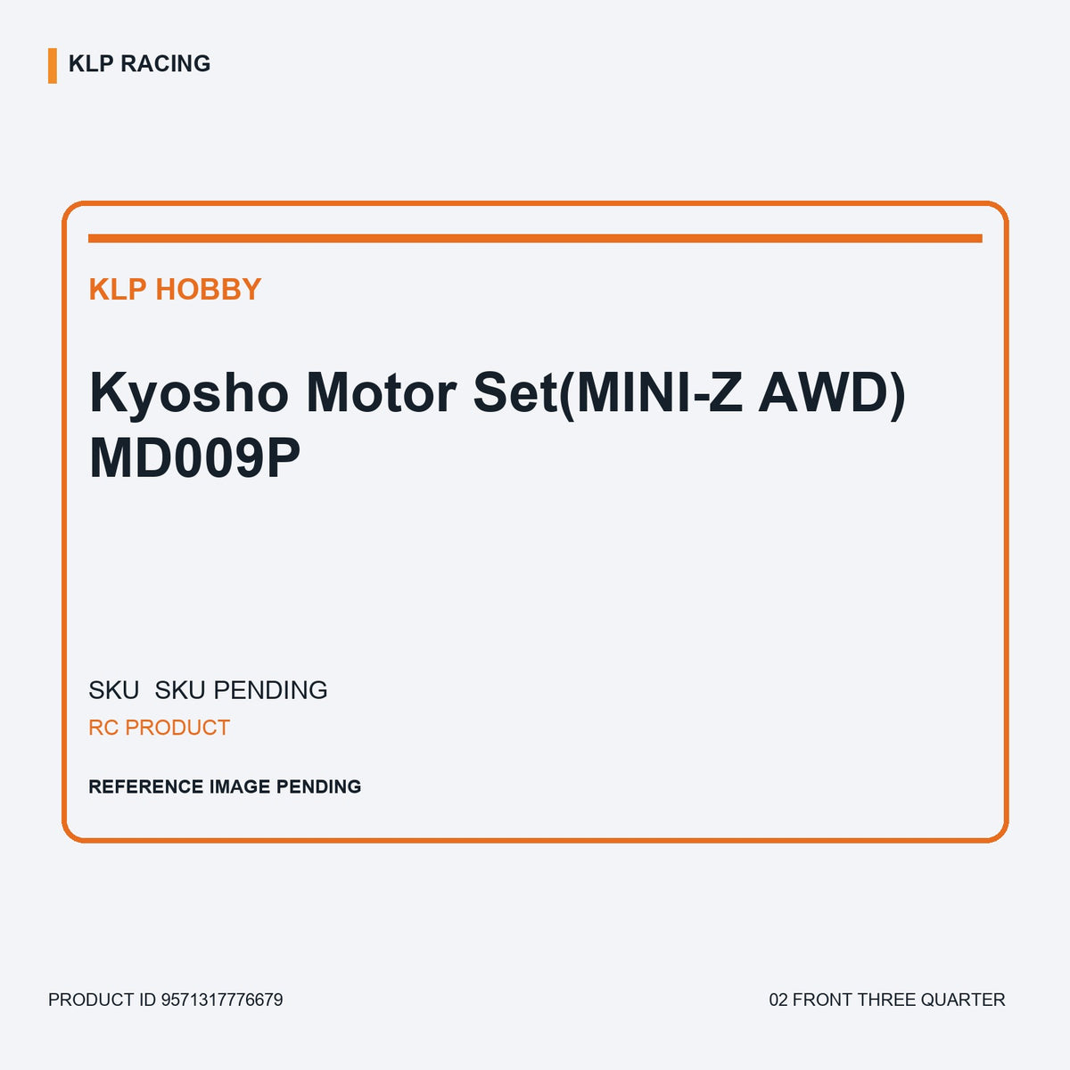 Kyosho Motor Set(MINI-Z AWD) MD009P 02 front three quarter