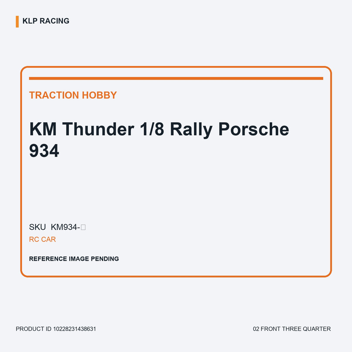 KM Thunder 1/8 Rally Porsche 934 02 front three quarter