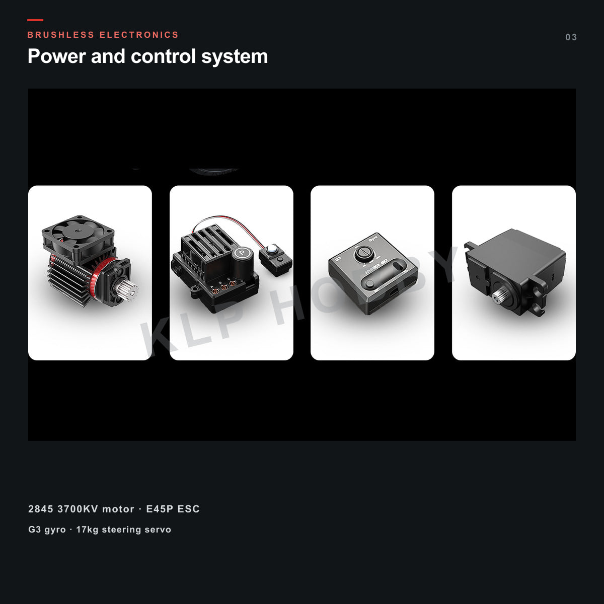 MJX Hyper Go 14304 brushless motor, ESC, gyro and steering servo