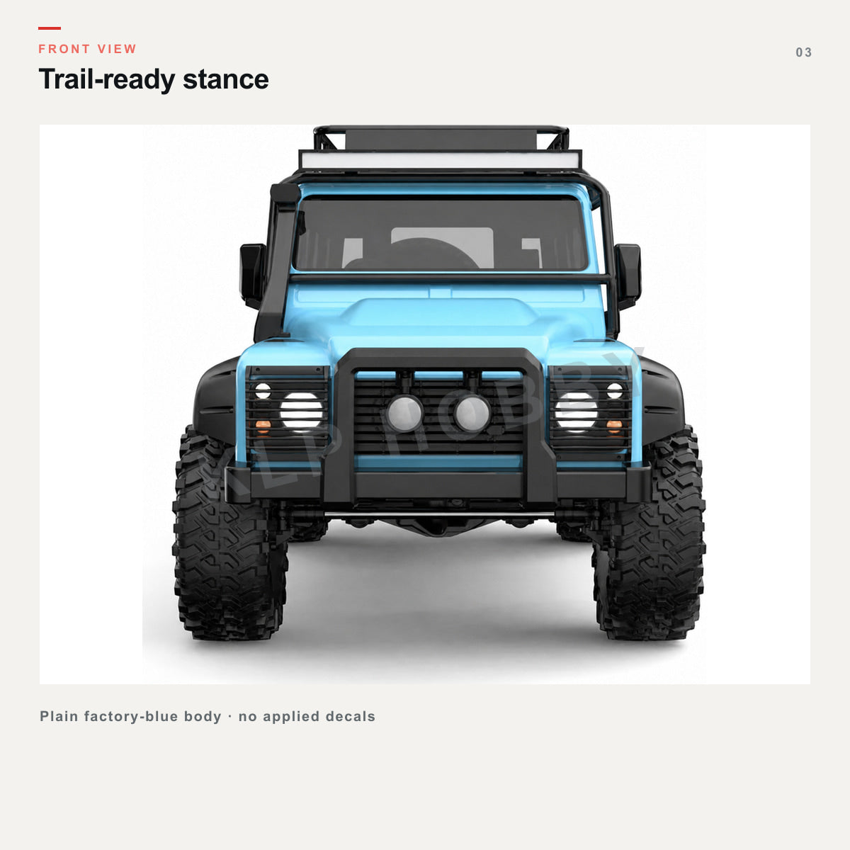 MJX Hyper Go H8H V2 plain factory blue crawler front view