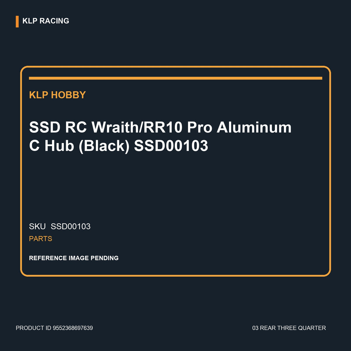 SSD RC Wraith/RR10 Pro Aluminum C Hub (Black) SSD00103 03 rear three quarter