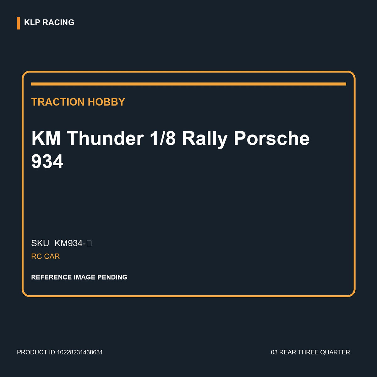 KM Thunder 1/8 Rally Porsche 934 03 rear three quarter