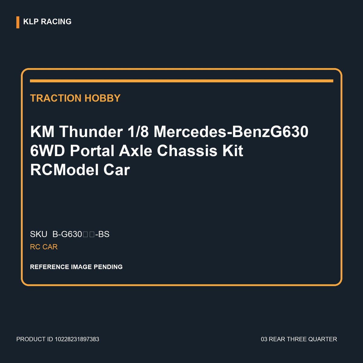KM Thunder 1/8 Mercedes-BenzG630 6WD Portal Axle Chassis Kit RCModel Car 03 rear three quarter