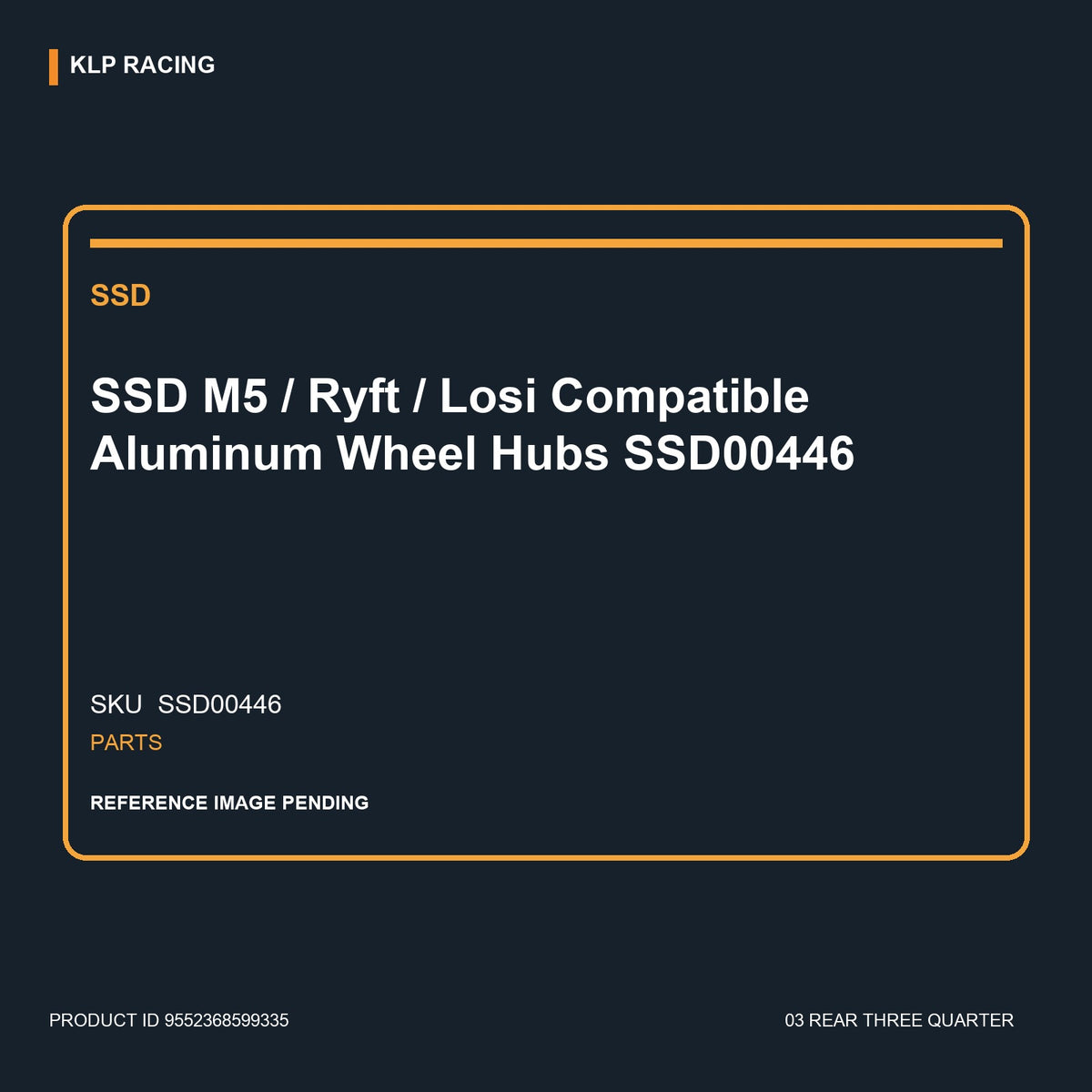 SSD M5 / Ryft / Losi Compatible Aluminum Wheel Hubs SSD00446 03 rear three quarter