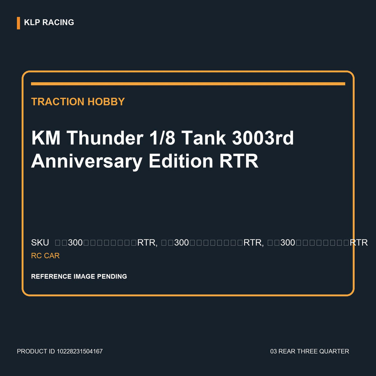 KM Thunder 1/8 Tank 3003rd Anniversary Edition RTR 03 rear three quarter